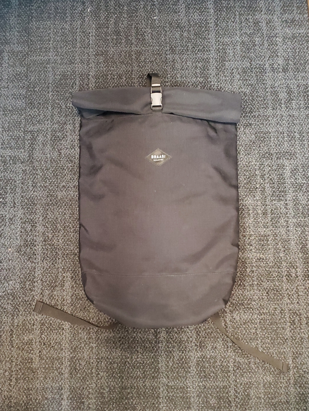 Braasi Roll-Top Backpack in Black Cordura Water Resistant